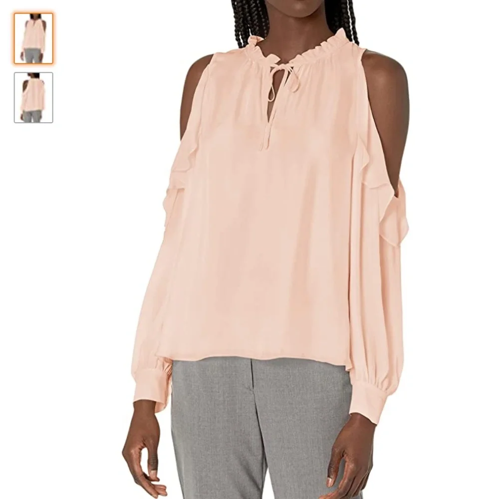 PARKER  Moonlight Cut out Shoulder ruffle sleeve Blouse S